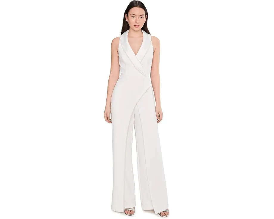 Комбинезон Pearl Crepe с жемчужным декором от Adrianna Papell