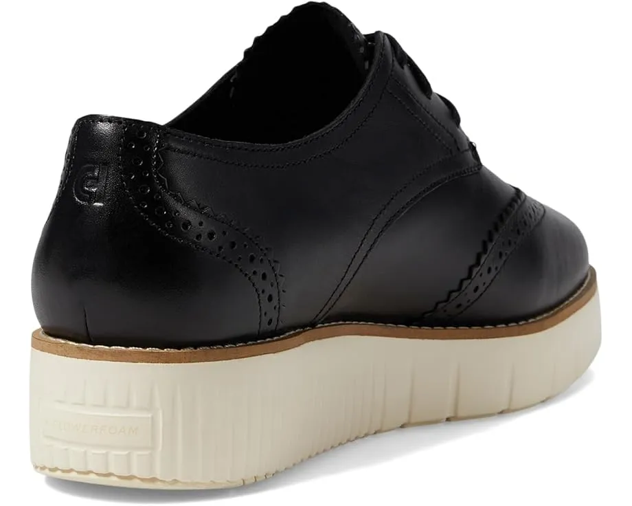 Оксфорды Grand City Platform на платформе из кожи с перфорацией