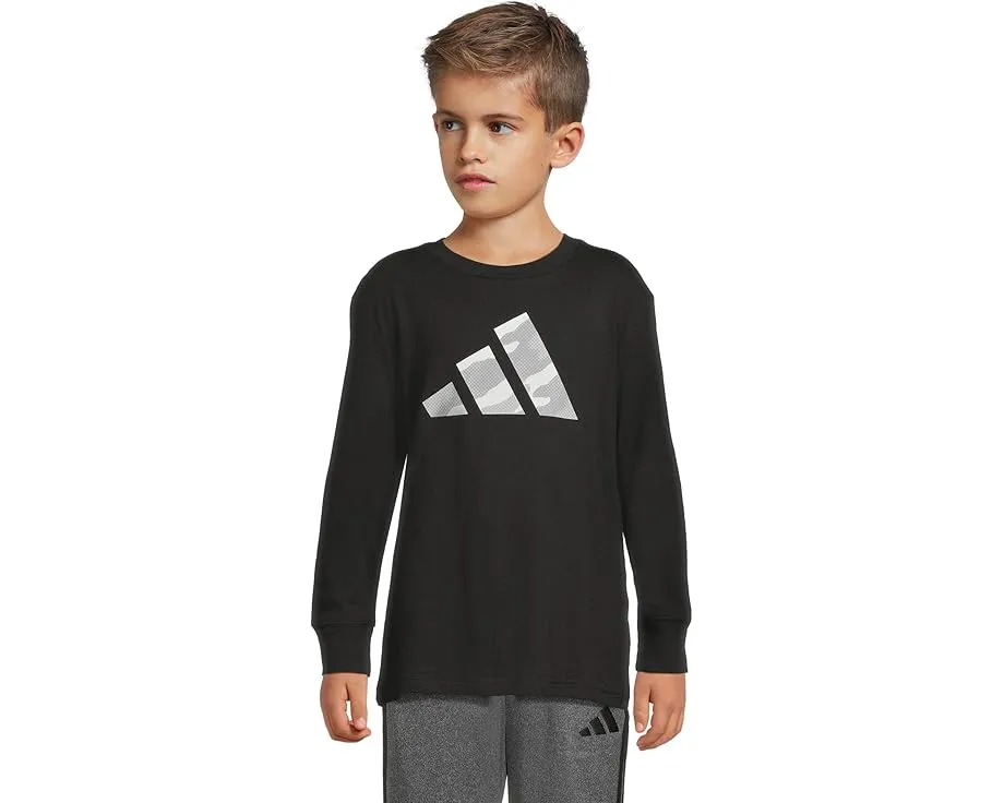 Детская футболка adidas с длинным рукавом и логотипом в стиле Halftone Camo