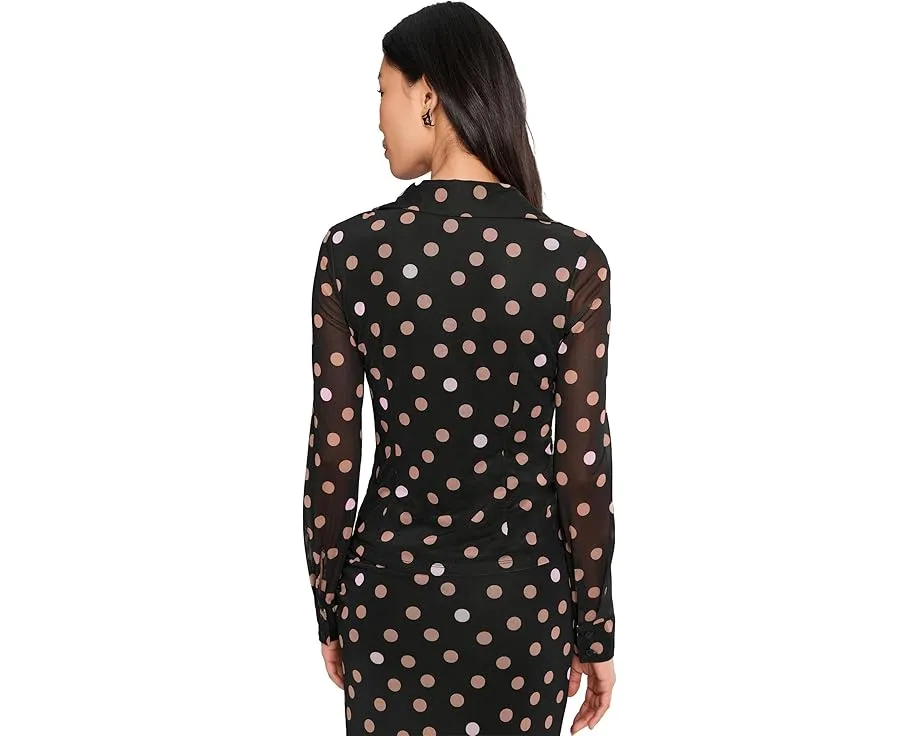 Sanctuary приталенная блузка на пуговицах с сеткой и цветочным принтом