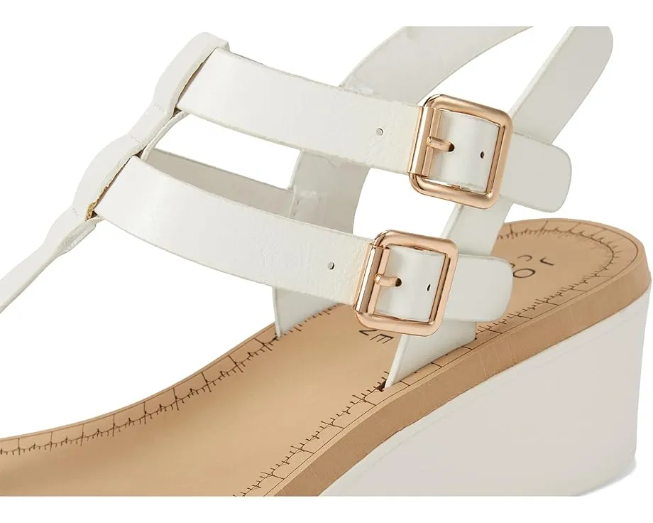 Сандалии Bianca на танкетке с Т-образным ремешком и пряжкой