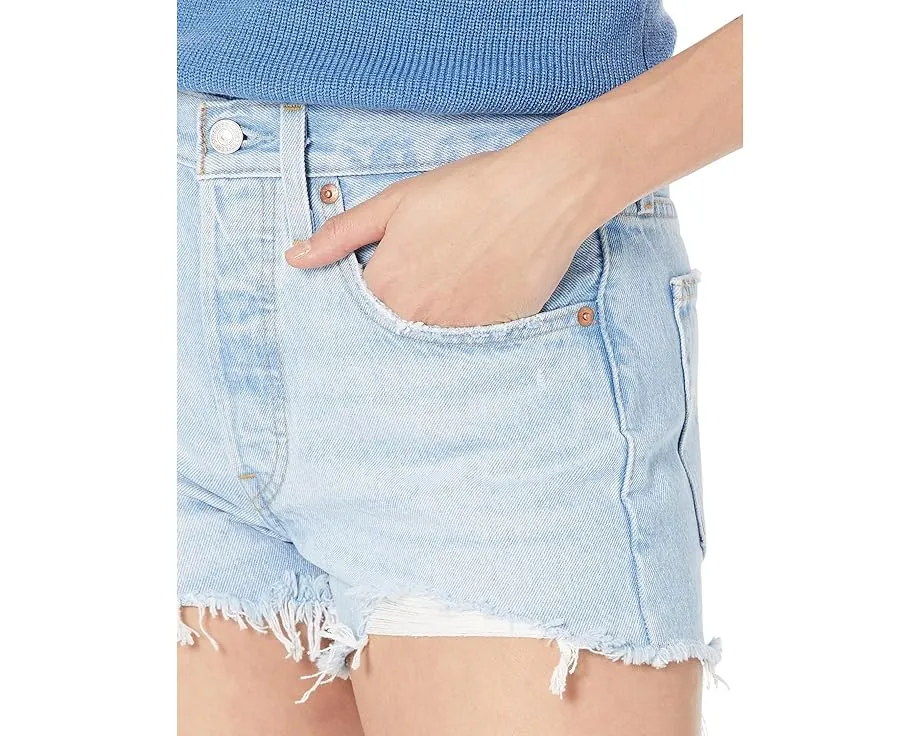 Шорты Levi's Womens 501 с высокой посадкой и рваным краем