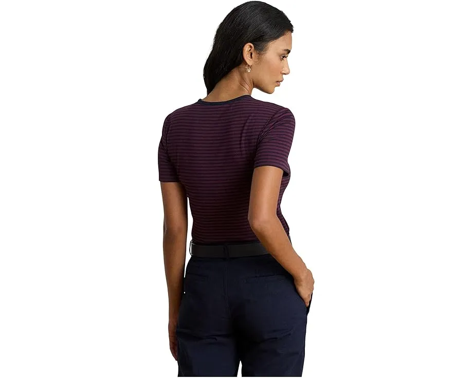 Футболка Lauren Ralph Lauren с полосками и вышитым логотипом из стрейч-хлопка