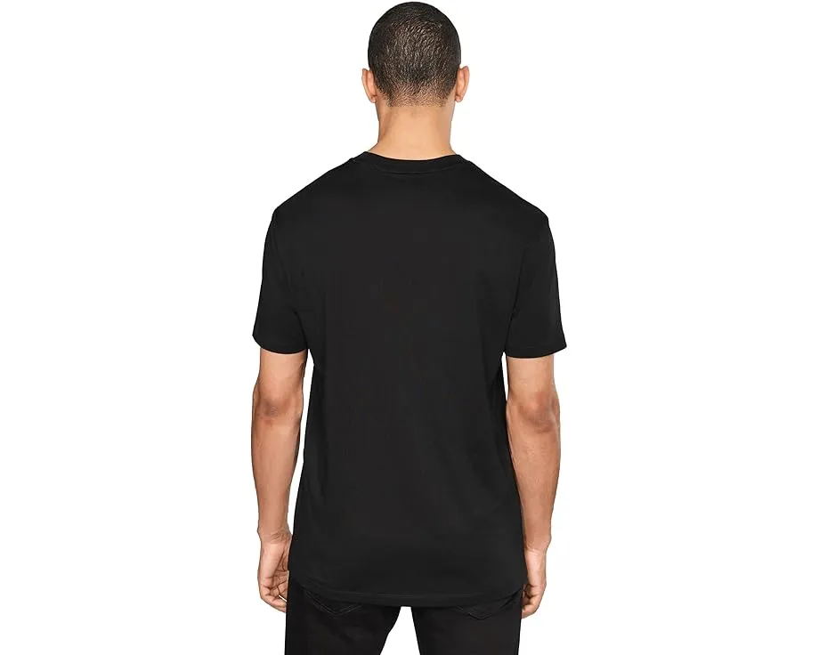 Футболка Armani Exchange черная с золотым логотипом из мягкого хлопка