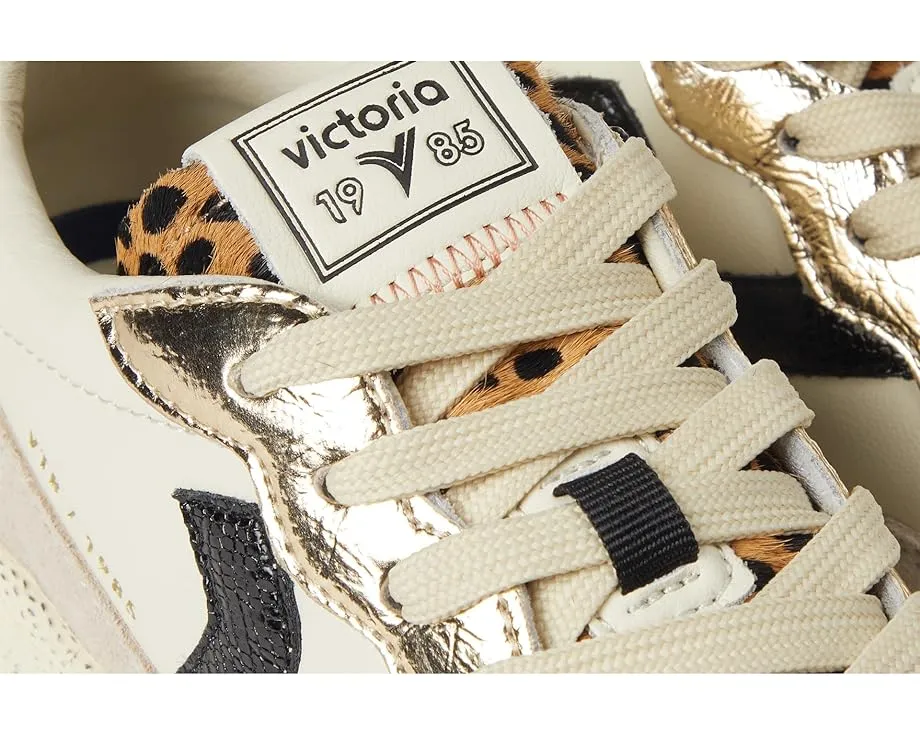 Кроссовки Smash Leather Metallic And Animal с золотыми деталями и принтом