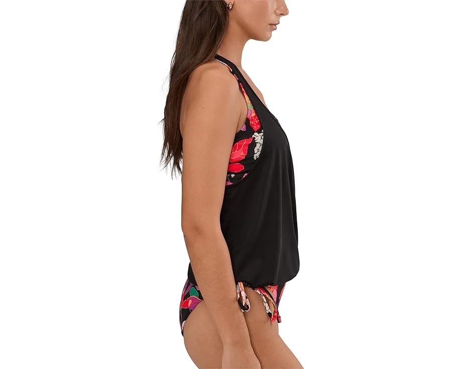 Танкини Nike Hot House Floral Layered с вырезом лодочкой и встроенным бюстгальтером