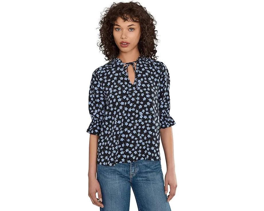 Блузка CeCe Elbow Sleeve Split-Neck с цветочным принтом