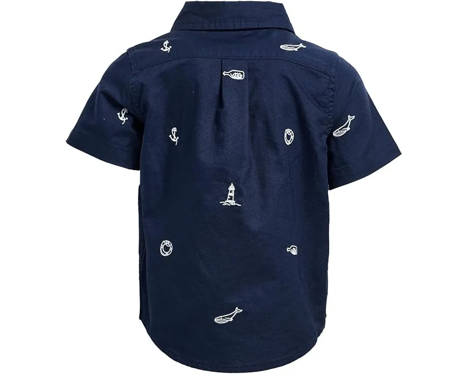 Детская рубашка Janie and Jack Embroidered Woven с коротким рукавом и вышивкой
