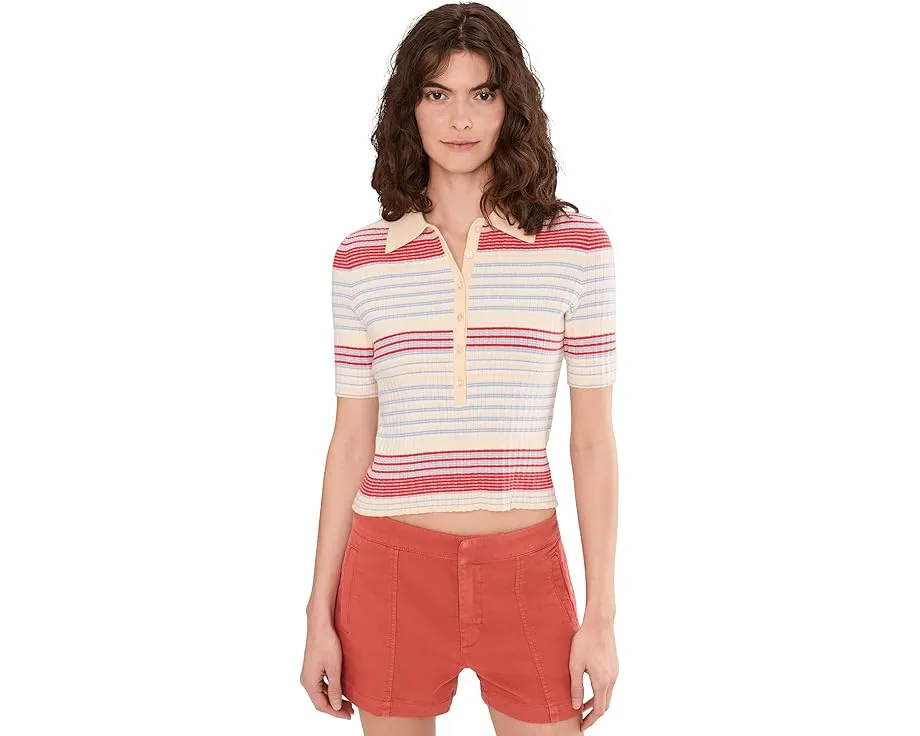 Поло Giselle Textured Stripe с воротником и фактурной полоской от 525 america