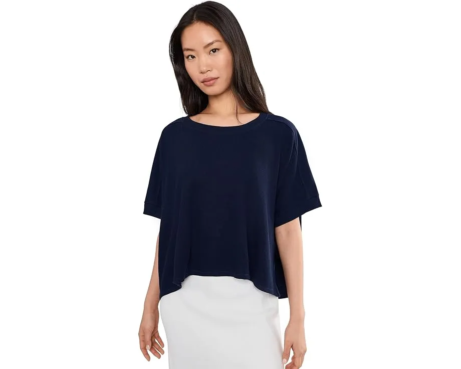 Dolman 1/2 Sleeve Open Crew Neck Boxy Top