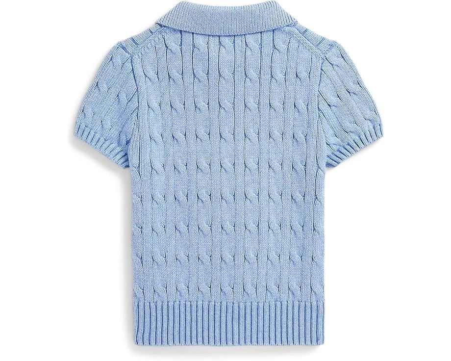 Детский свитер поло Polo Ralph Lauren Kids с жаккардовым узором и короткими рукавами