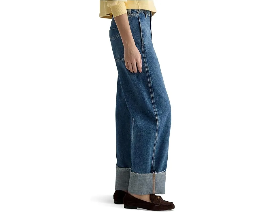 Джинсы Mercer High-Rise Cuffed Barrel с высокой посадкой и манжетами в цвете 11 Years Enrich от AG Jeans