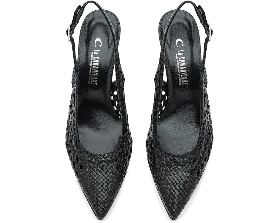 Туфли-лодочки Pump с плетеной кожей и застежкой-пряжкой La Canadienne