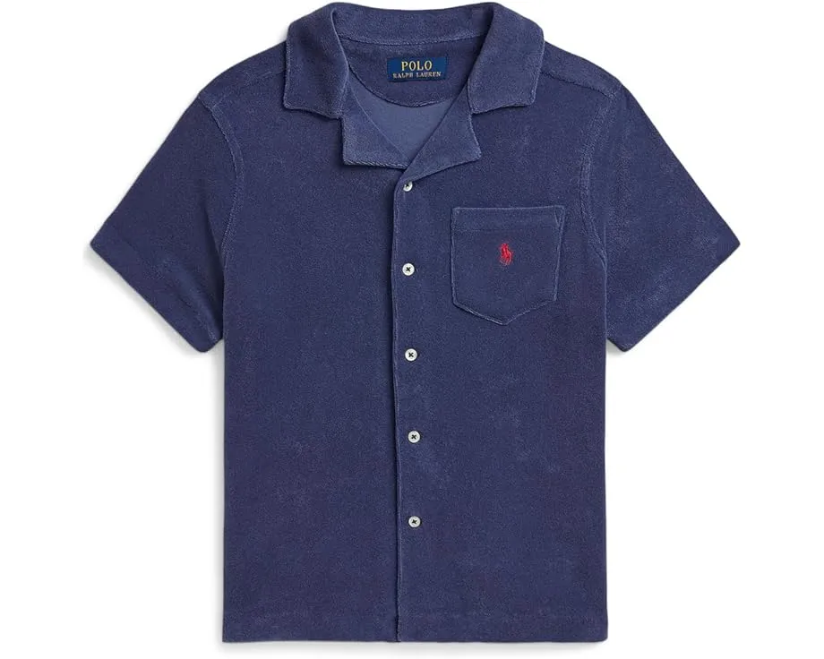 Детская рубашка Terry Camp Shirt от Polo Ralph Lauren в синем цвете