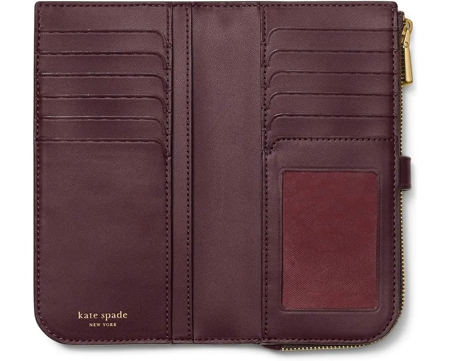 Ультратонкий кожаный кошелек на молнии Tribeca Pebbled от Kate Spade New York