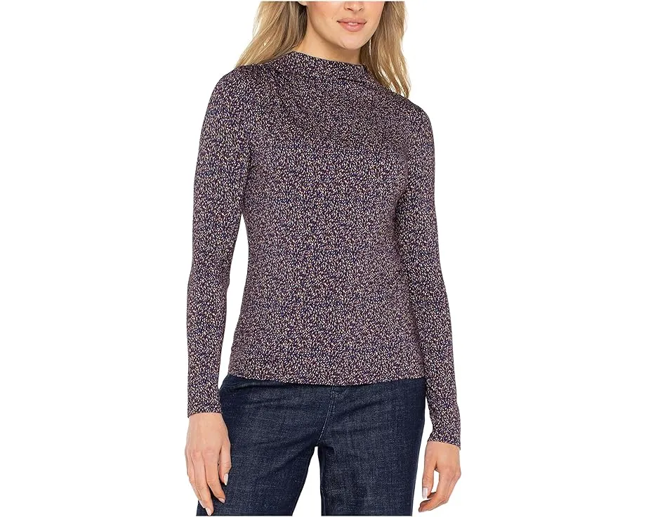 Топ Liverpool Los Angeles с длинным рукавом, высоким воротником и сборками