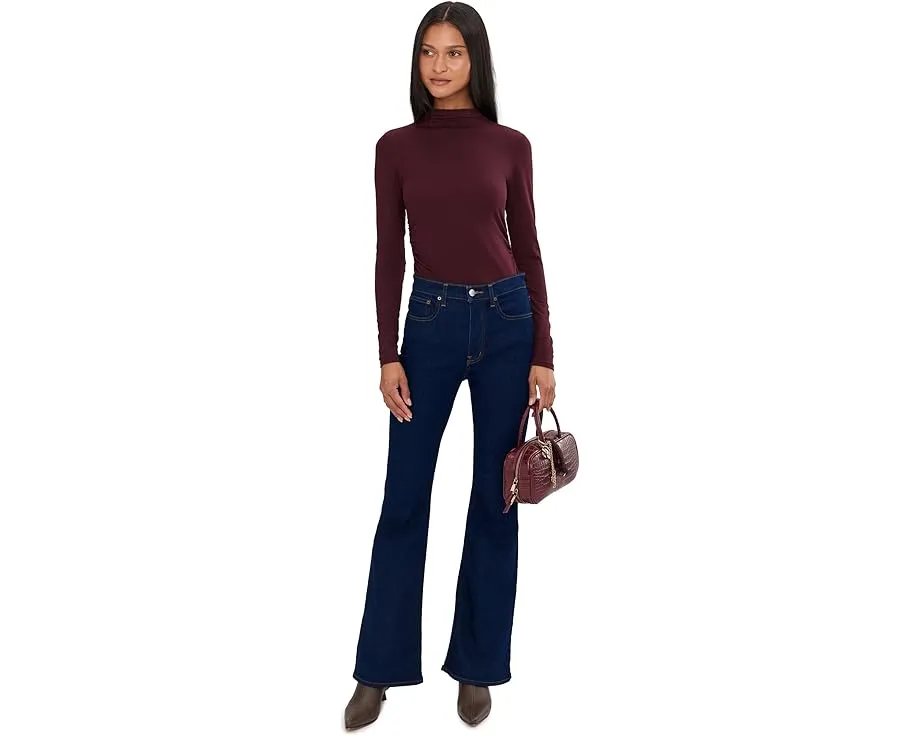 Джинсы Madewell Stretch Flare с клешем и потертостями Rinse Wash
