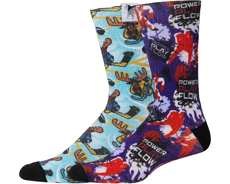 Набор носков FLOW SOCIETY Power Play и Face Off Moose из 2 пар