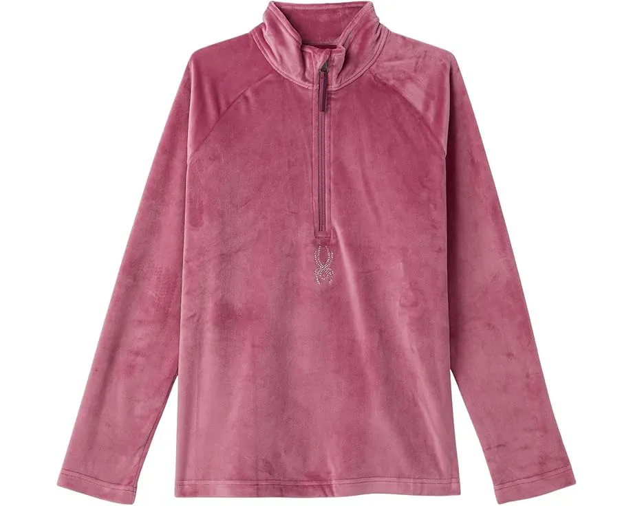 Spyder Kids Кофта Shimmer Bug 1/2 Zip с бархатной отделкой и стразовым логотипом