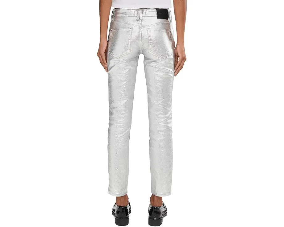 Брюки Free People Oracle Metallic с металлическим эффектом и прямым кроем