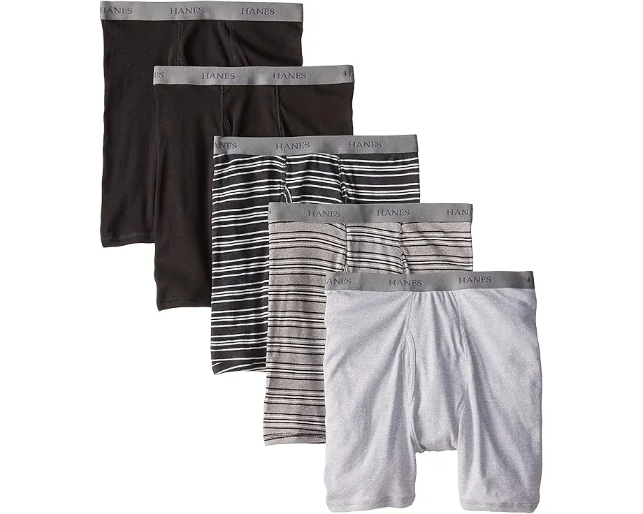 Хлопковые боксеры Hanes Tagless Boxer Briefs набор 5 штук