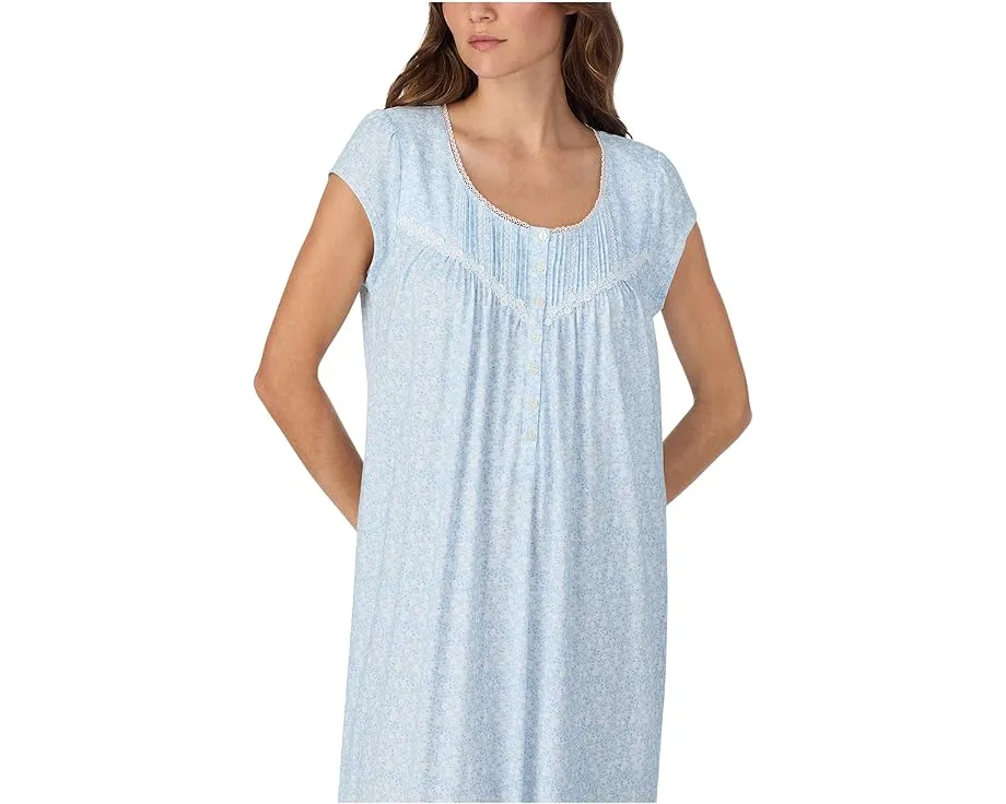 Длинное платье Eileen West из хлопкового трикотажа с короткими рукавами