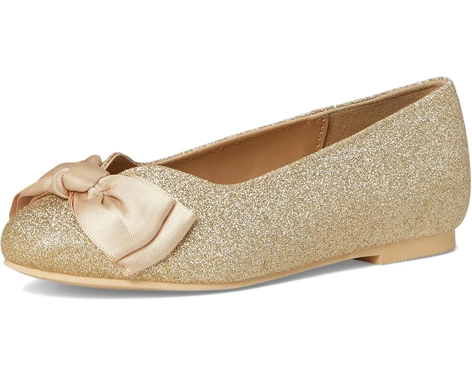 Золотистые балетки Janie and Jack с бантом и миндалевидным носком