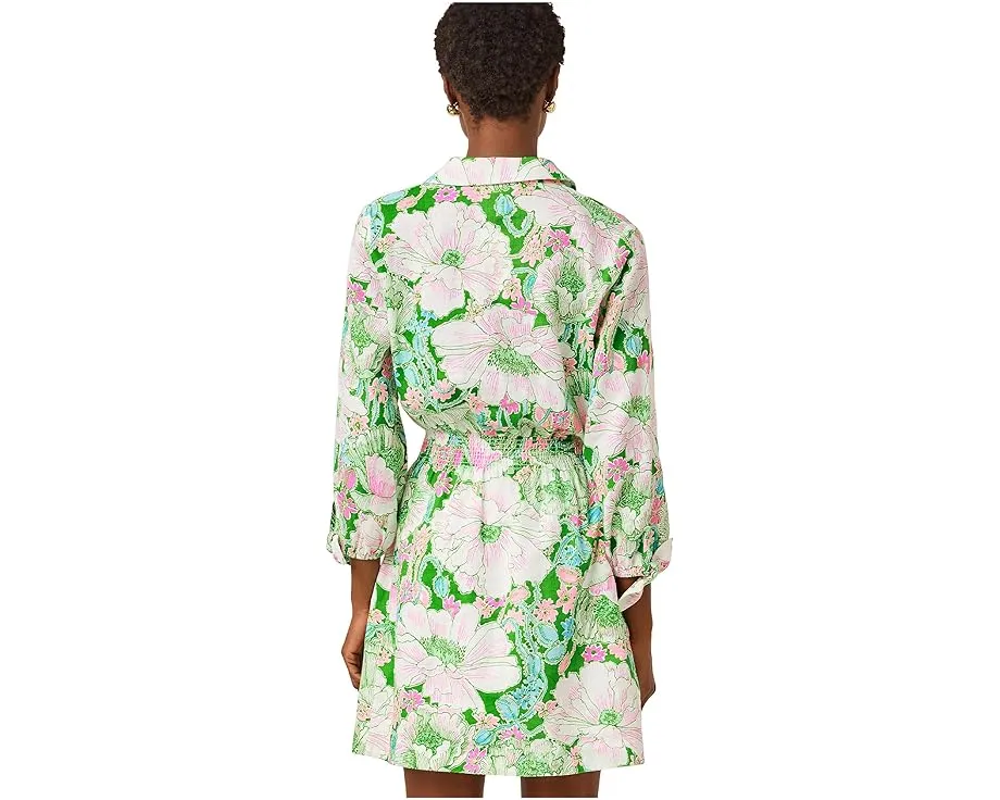 Lilly Pulitzer Платье-рубашка Abralynn из льна с присборенной талией