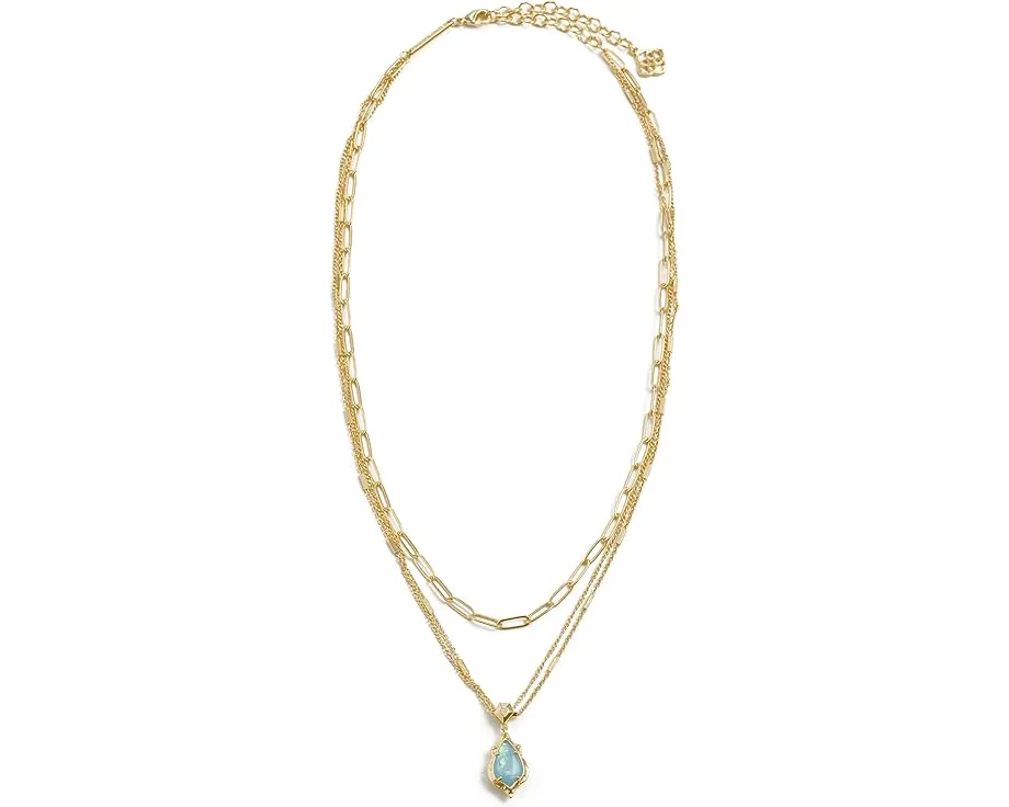 Многослойное колье Kendra Scott Adriana с ажурной рамой в форме гребешка