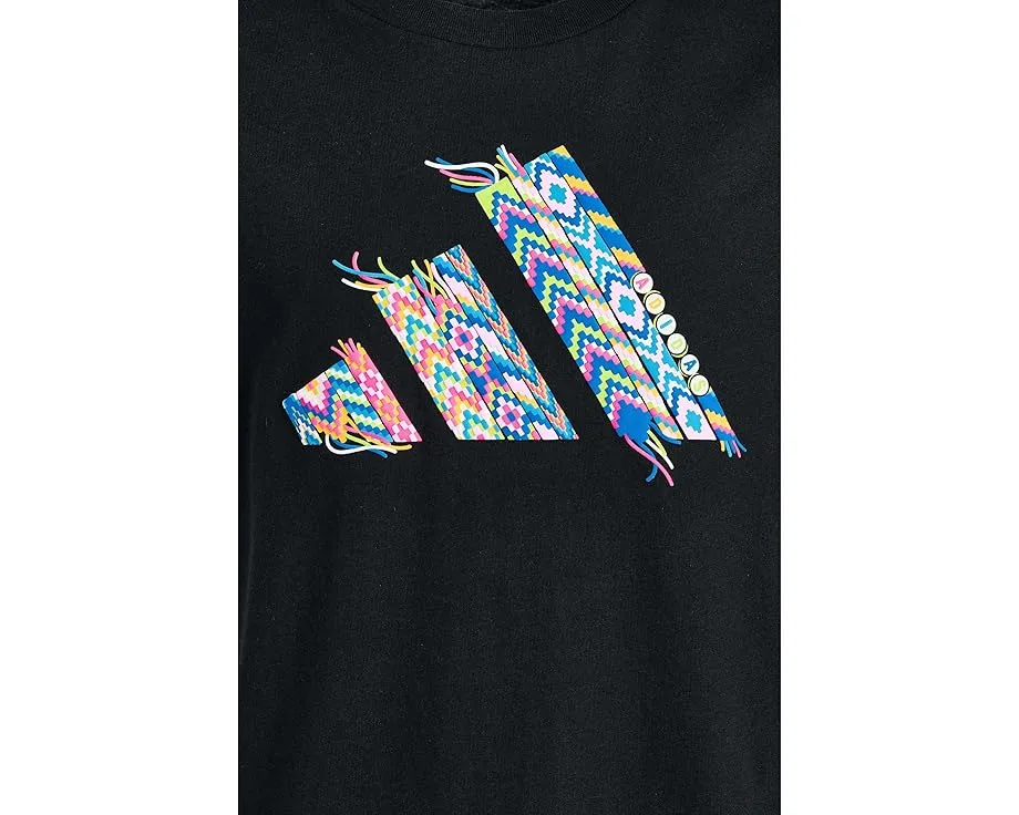 Футболка adidas Kids Essential Heather с принтом и удлиненным подолом