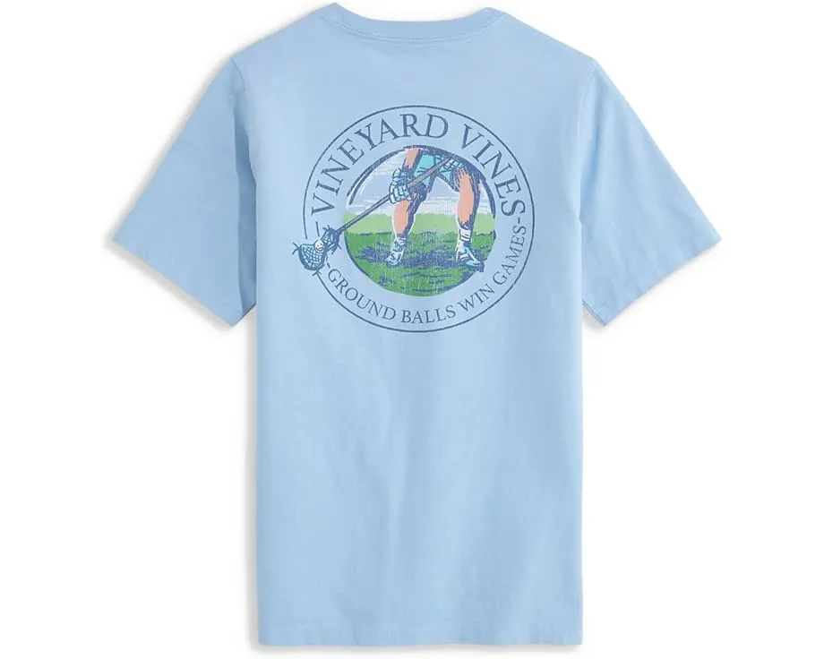Футболка Vineyard Vines Kids Score It с короткими рукавами карманом и принтом