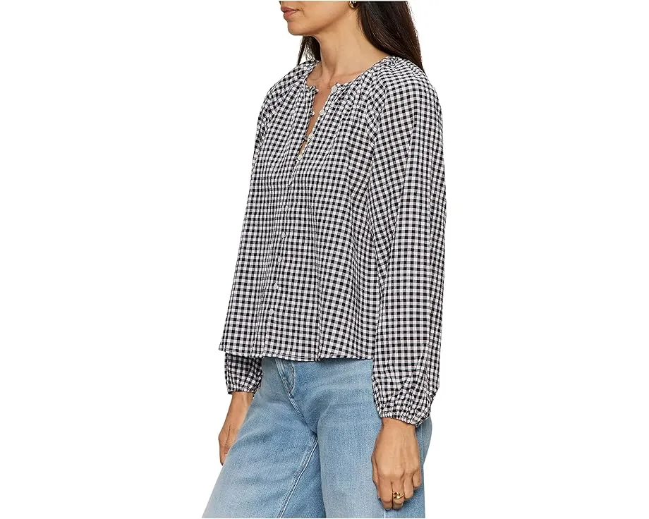 Блуза Sanctuary Perfect Gingham Button с V-образным вырезом и регланными рукавами