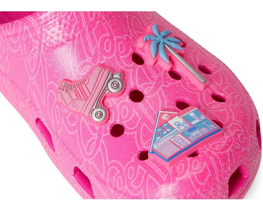 Детские кроксы Crocs Kids Classic Barbie с монограммой и аксессуарами