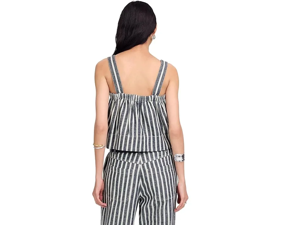 Madewell Shania Top - Striped Twill Linen с квадратным вырезом