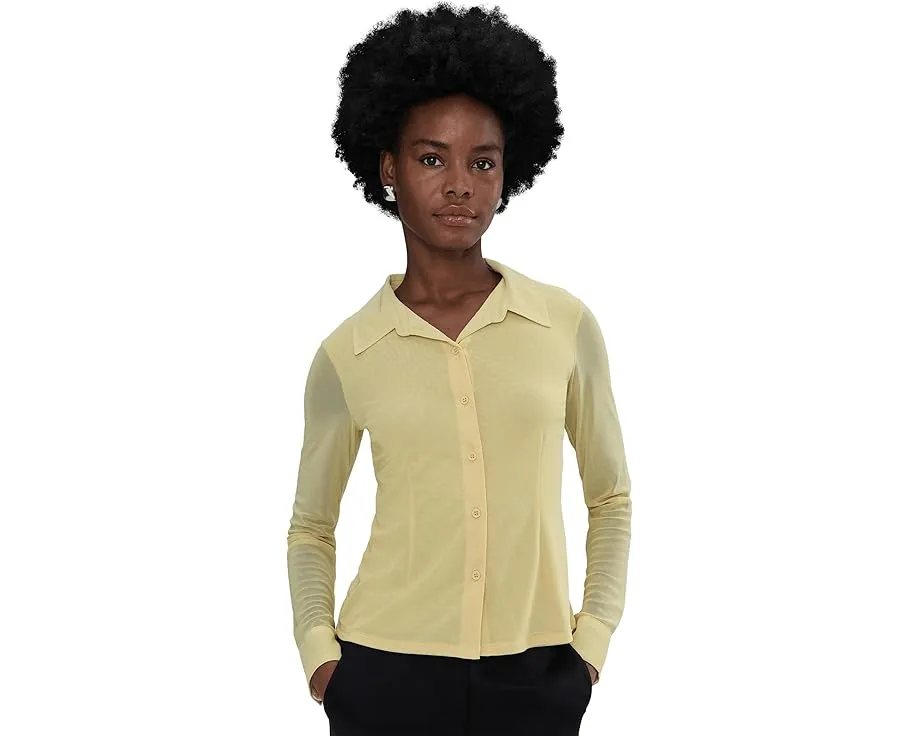 Приталенная рубашка Sanctuary Fitted Mesh с длинными рукавами