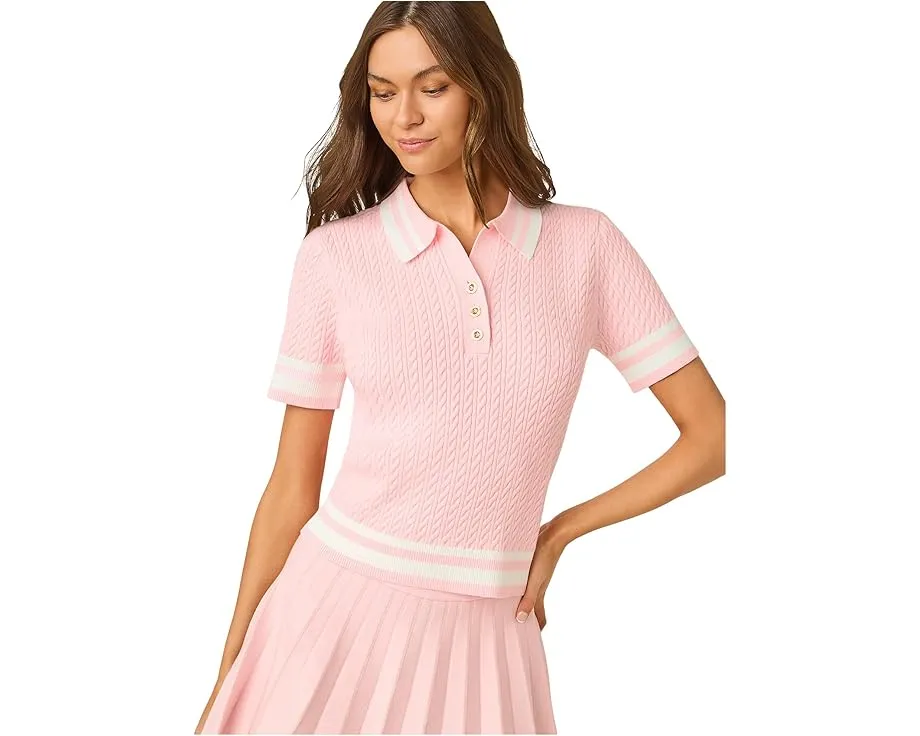 Свитер Suzette с косой вязкой и полосатыми манжетами Lilly Pulitzer