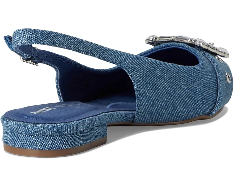 Балетки Anne Klein Kenni с открытой пяткой и кристаллом на носке