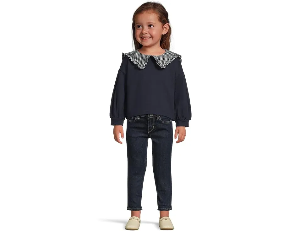 Детский свитшот Janie and Jack с принтованным воротником на пуговицах