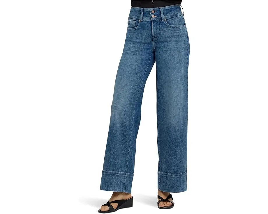 Широкие джинсы NYDJ с подворотом 4 дюйма (10.16 см) в принте Breezy Palms