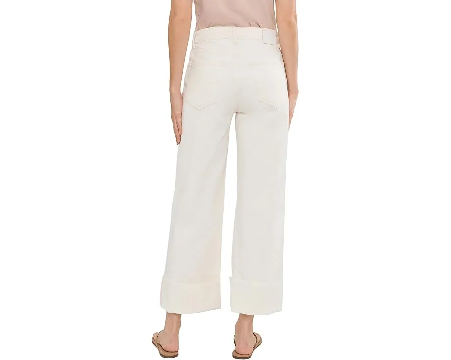 Джинсы Saige Mid-Rise Wide Leg Crop с широкими штанинами и средней посадкой в цвете Powder Mended