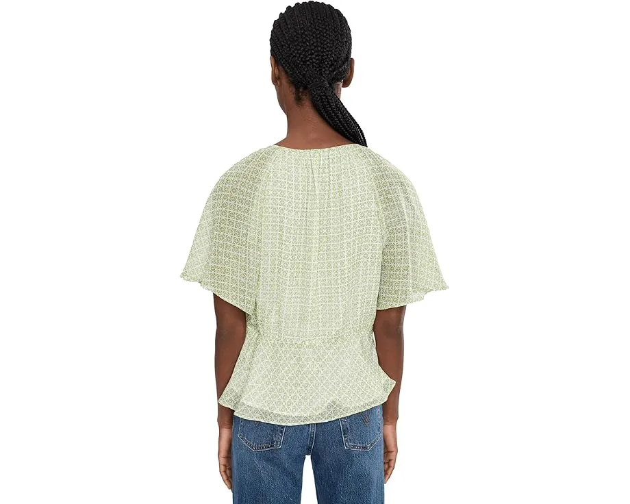 Топ с V-образным вырезом и двойными воланами Peplum от Vince Camuto