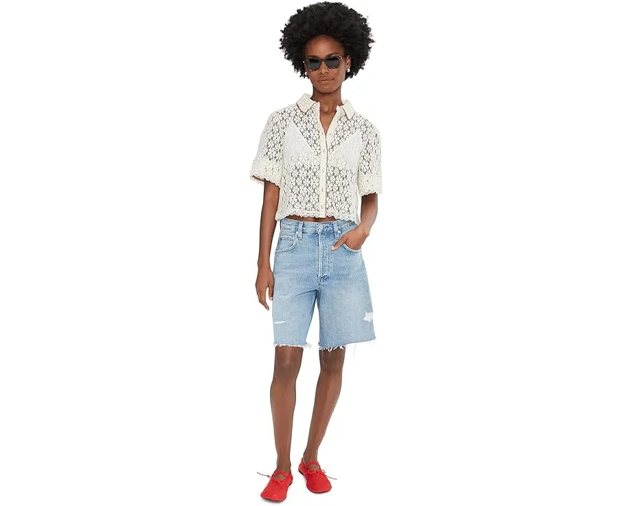 Блуза Mannie с кружевом Free People и короткими рукавами