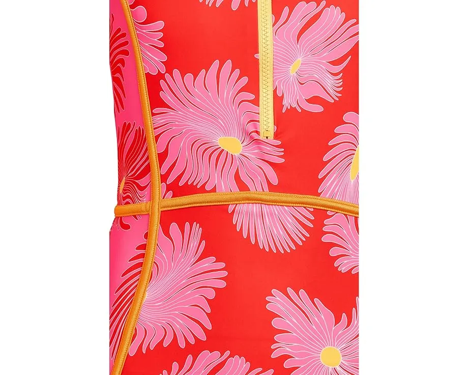 Обратный детский цельный купальник Maaji Kids Water Blossom Moorea с длинными рукавами и V-образным вырезом