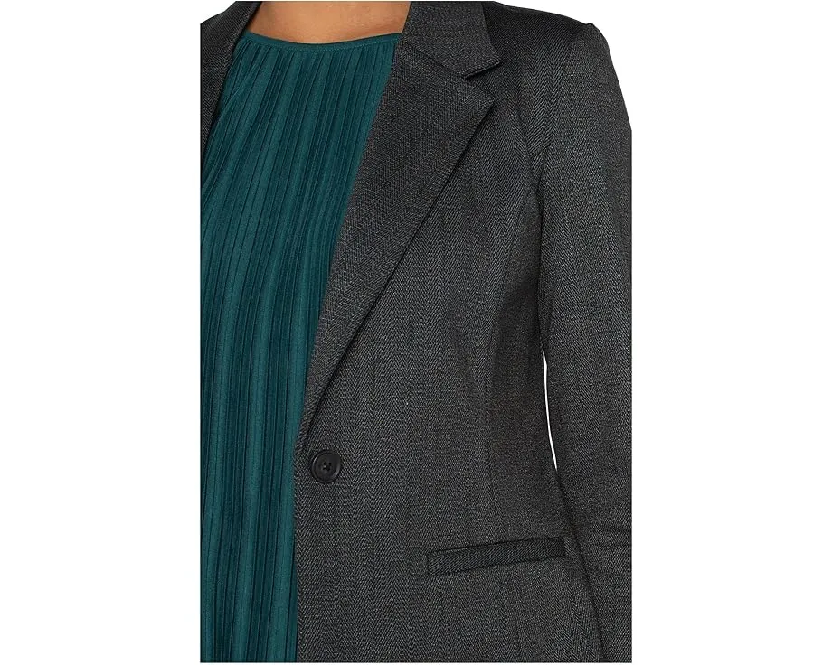 Приталенный блейзер Liverpool Los Angeles в рубчик с узором «елочка»