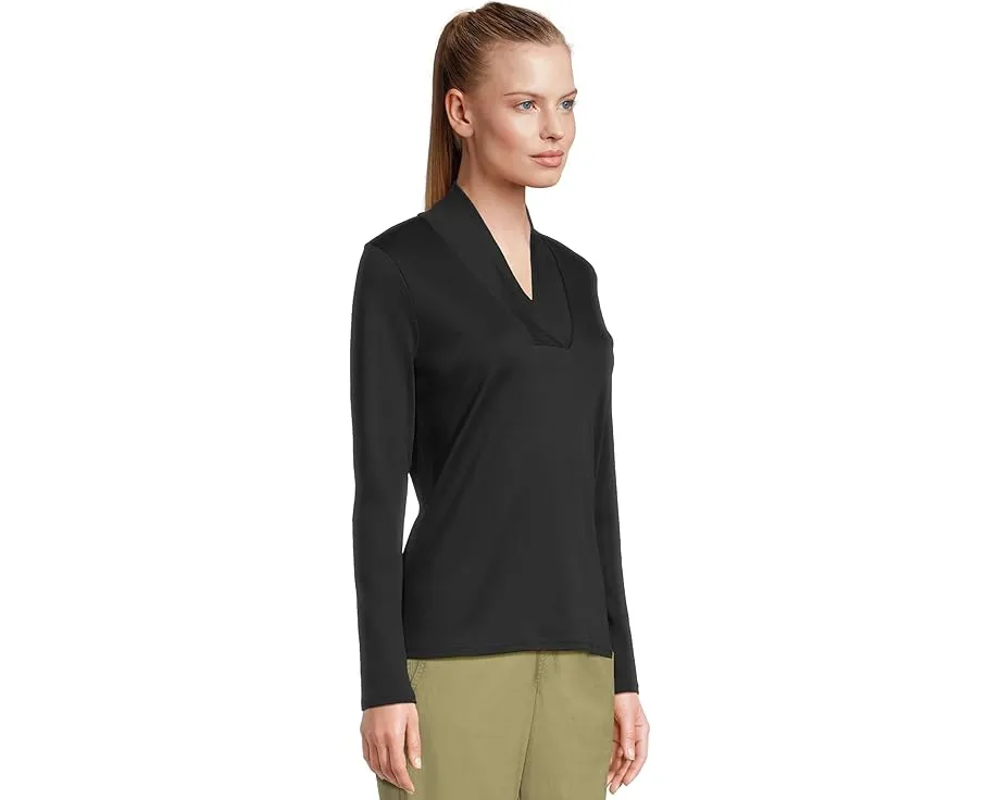 Футболка L.L.Bean Pima Shawl с длинным рукавом из влагоотводящего хлопка