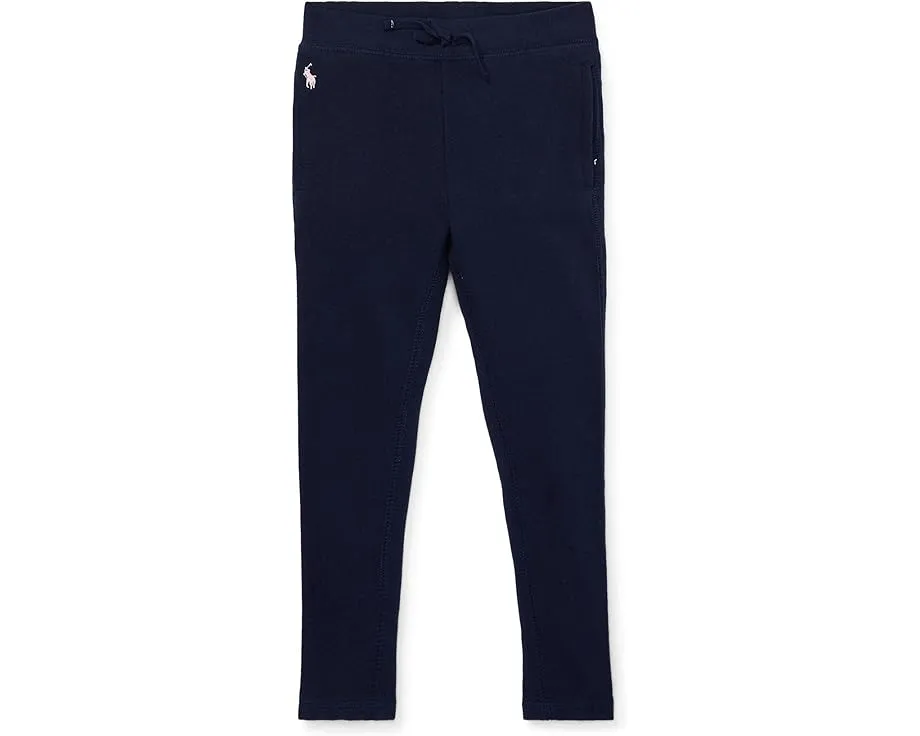 Леггинсы Polo Ralph Lauren Kids из френч терри для младших детей с бантом на поясе