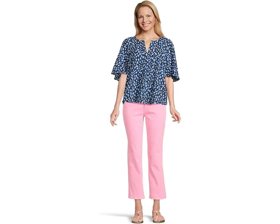 Топ Wilmer с короткими рукавами и V-образным вырезом от Lilly Pulitzer