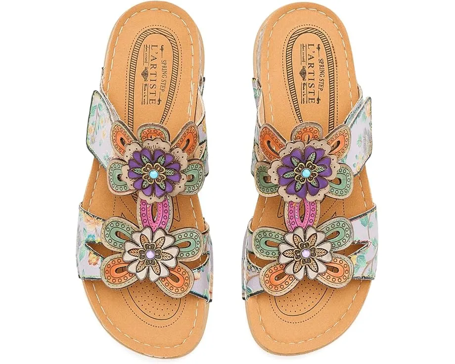 L'Artiste by Spring Step Сандалии Beaudie с ручной росписью и цветами из кожи