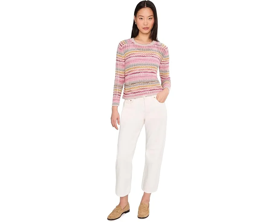 Свитер NIC+ZOE Petite Melange Mix из смесовой пряжи с рельефной резинкой
