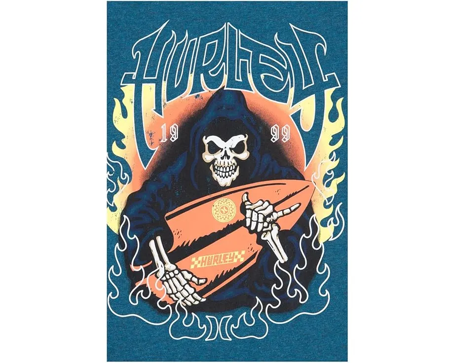 Футболка Hurley Kids Surf Skelly с коротким рукавом и серф-графикой